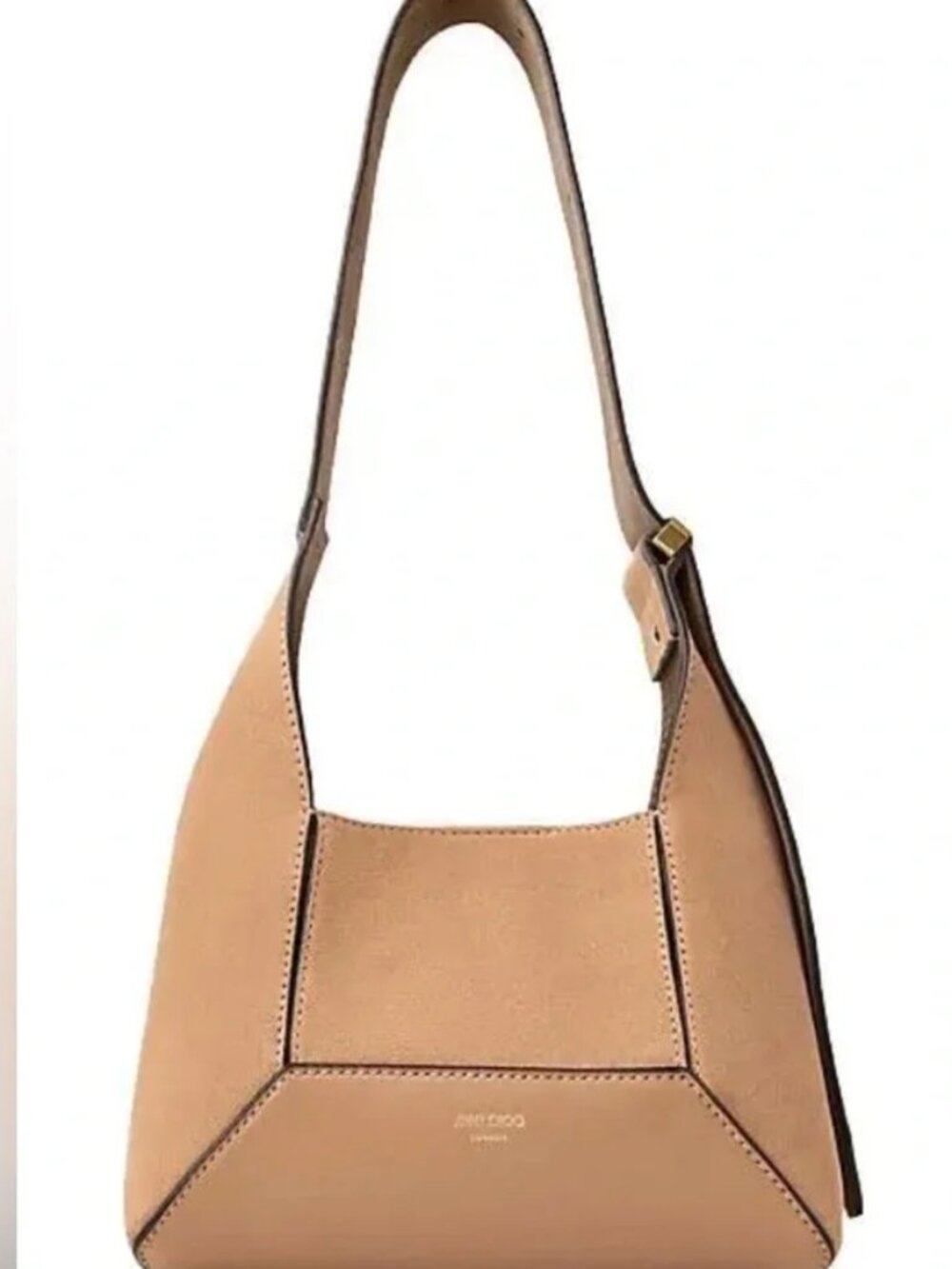 NWOT Jimmy Choo Diamond Hobo Bag Small Suede Toffee/Gold